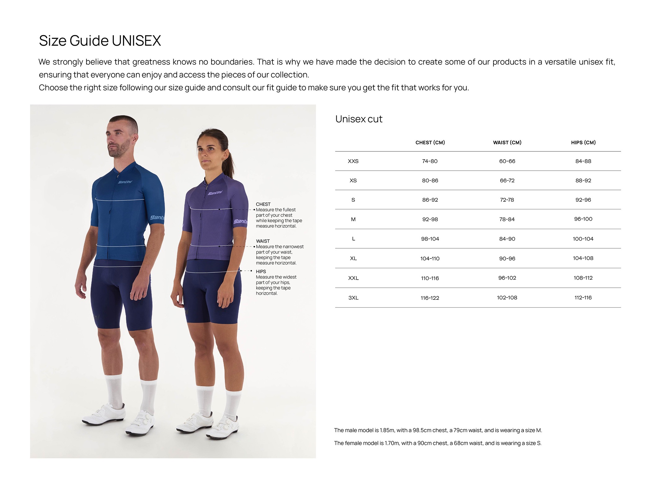 Santini Size Guide